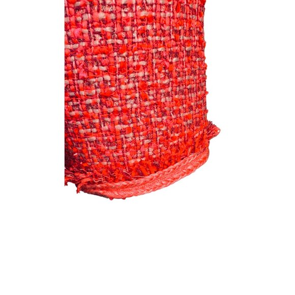 Talbots 14P Petites Tweed Pink/Coral/Red Button Front Jacket Polyester Acrylic - Picture 8 of 16